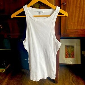 James Perse ribbed tank, White, 2/Medium